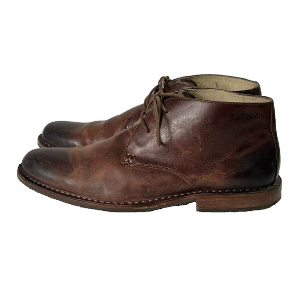 Sebago Chukka Boots Men's 10D Tremont Smooth Brown Leather Lace Up HandCrafted - Picture 1 of 12